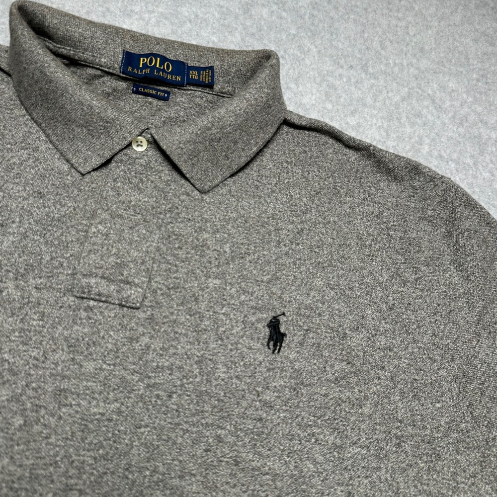 Polo Ralph Lauren XXL Classic Fit Short Sleeve Polo Shirt Heather Grey Cotton